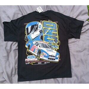 Vintage NASCAR Ford Racing Racer’s Edge Shirt Large NWT Checkered Flag #63 VTG